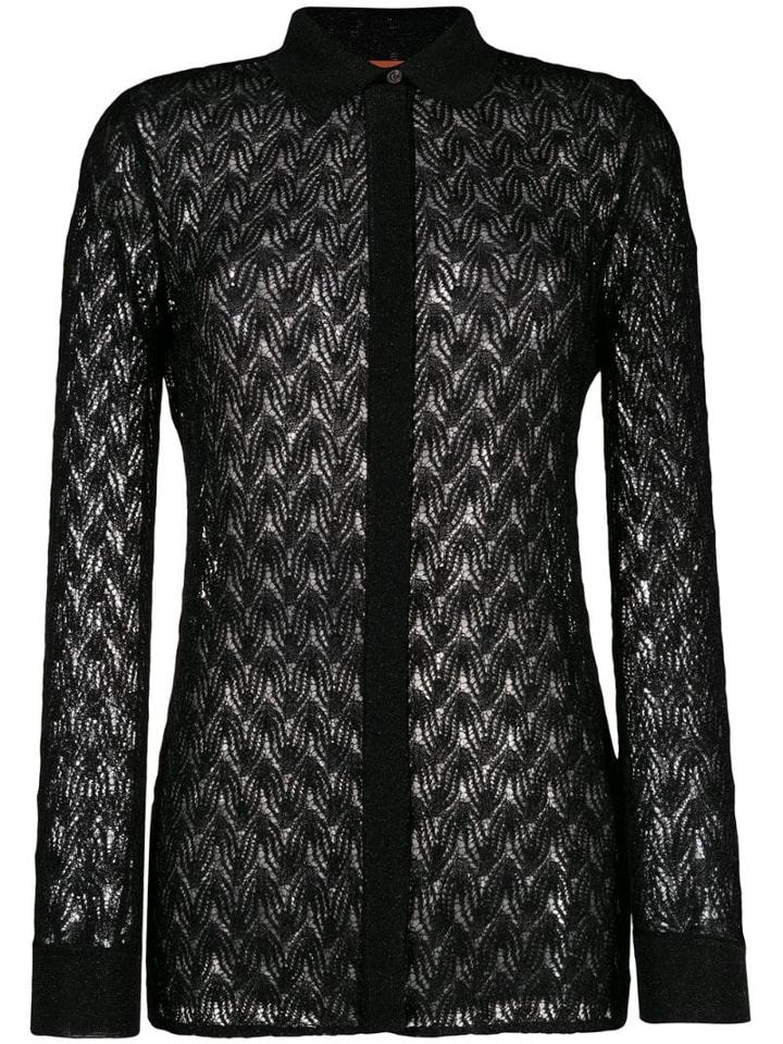 Missoni Sheer Knitted Shirt - Black