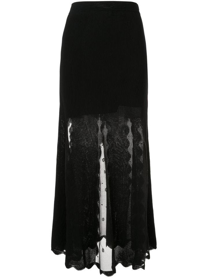 Alexander Mcqueen Ottoman Knit Skirt - Black
