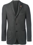 Lardini Two Button Blazer, Men's, Size: 54, Grey, Polyester/camel Hair