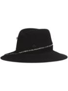 Maison Michel 'virginie' Zip Detail Hat, Women's, Size: Medium, Black, Wool
