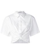 T By Alexander Wang Twist-front Cropped Shirt - White