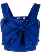 Sjyp Front Tie Tank Top - Blue