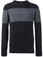 Emporio Armani Stripe Detail Sweater, Men's, Size: 46, Black, Polyamide/alpaca