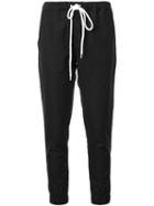 Bassike Slub Cuffed Sweatpants, Women's, Size: 6, Black, Cotton/linen/flax
