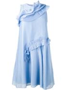 Carven - Flared Dress - Women - Silk/polyester/acetate - 42, Blue, Silk/polyester/acetate