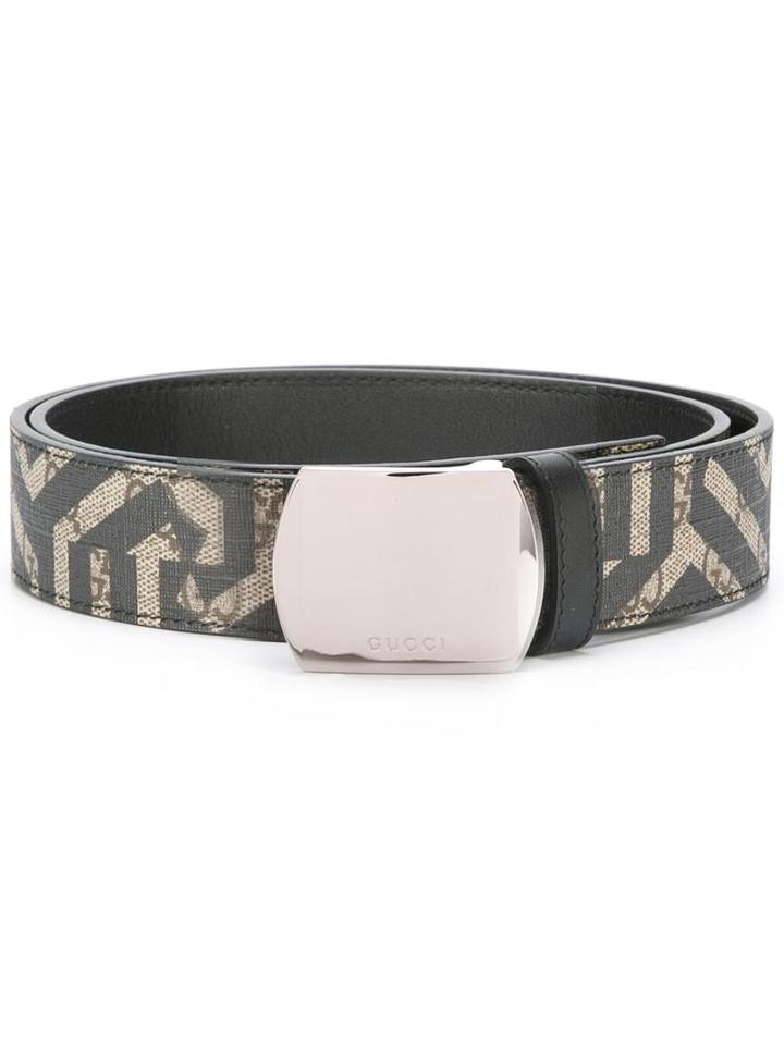 Gucci Gg Caleido Belt, Size: 105, Brown, Canvas/polyurethane