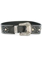 Golden Goose Deluxe Brand Western Buckle Belt, Women's, Size: 80, Black, Calf Leather