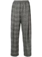 Agnona Check Cropped Trousers - Grey