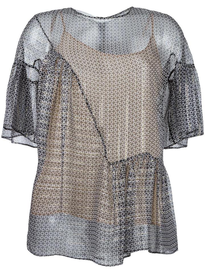 Stella Mccartney Circle Star Flounce Blouse - Black
