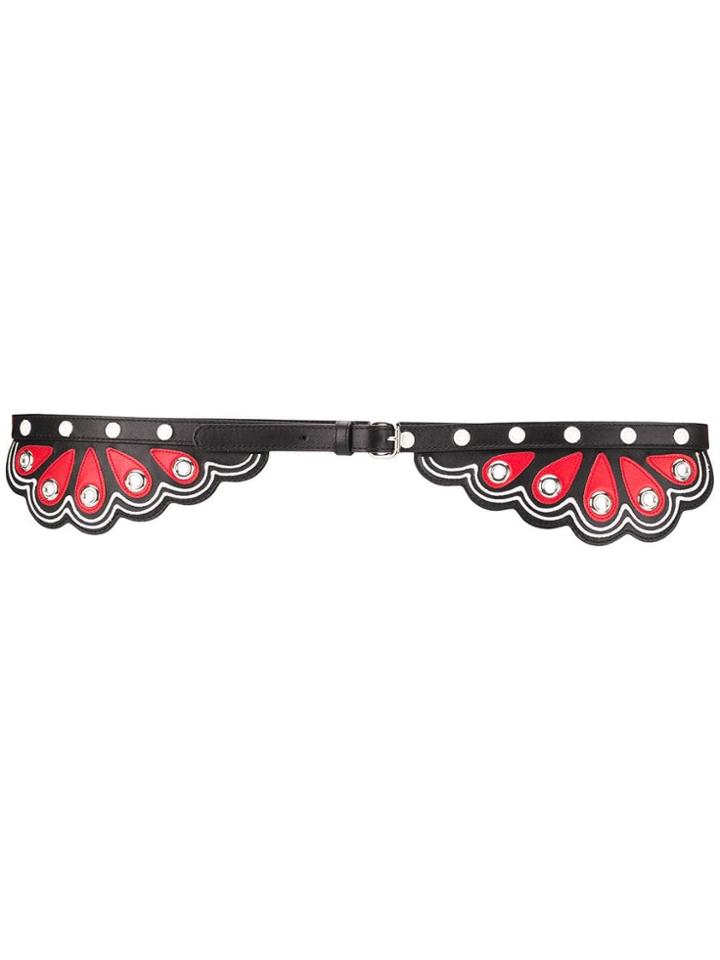 Red Valentino Scallop Edge Belt - Black