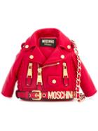 Moschino - Shrunken Biker Jacket Bag - Women - Leather/metal - One Size, Red, Leather/metal