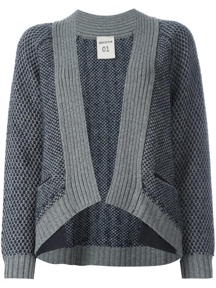 Erika Cavallini 'semicouture Fitz' Cardigan, Women's, Size: Medium, Grey, Polyamide/viscose/cashmere/wool