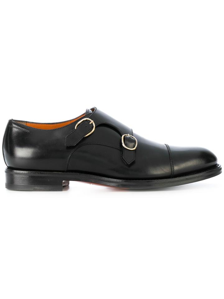 Santoni Monk Strap Shoes - Black