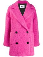 Msgm Oversized Double-breasted Coat - Pink