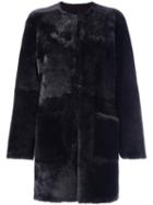 Desa 1972 Shearling Coat, Women's, Size: 40, Grey, Sheep Skin/shearling