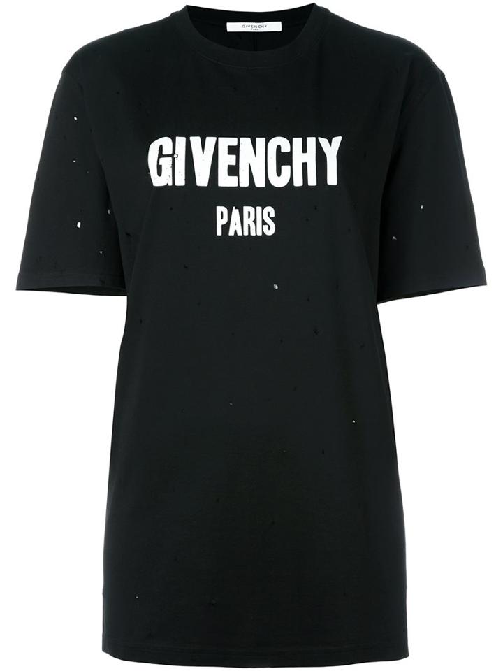 Givenchy Logo Print T-shirt, Women's, Size: Small, Black, Cotton