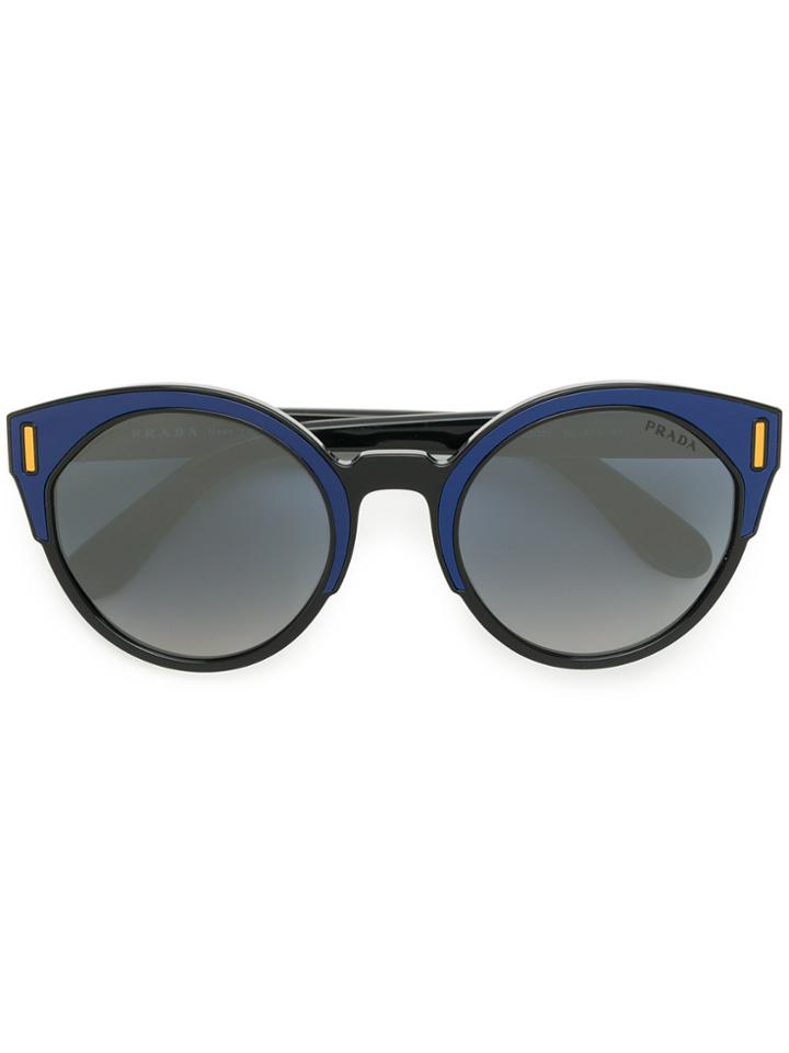 Prada Eyewear Oversized Rounded Cat Eye Sunglasses - Black