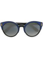 Prada Eyewear Oversized Rounded Cat Eye Sunglasses - Black