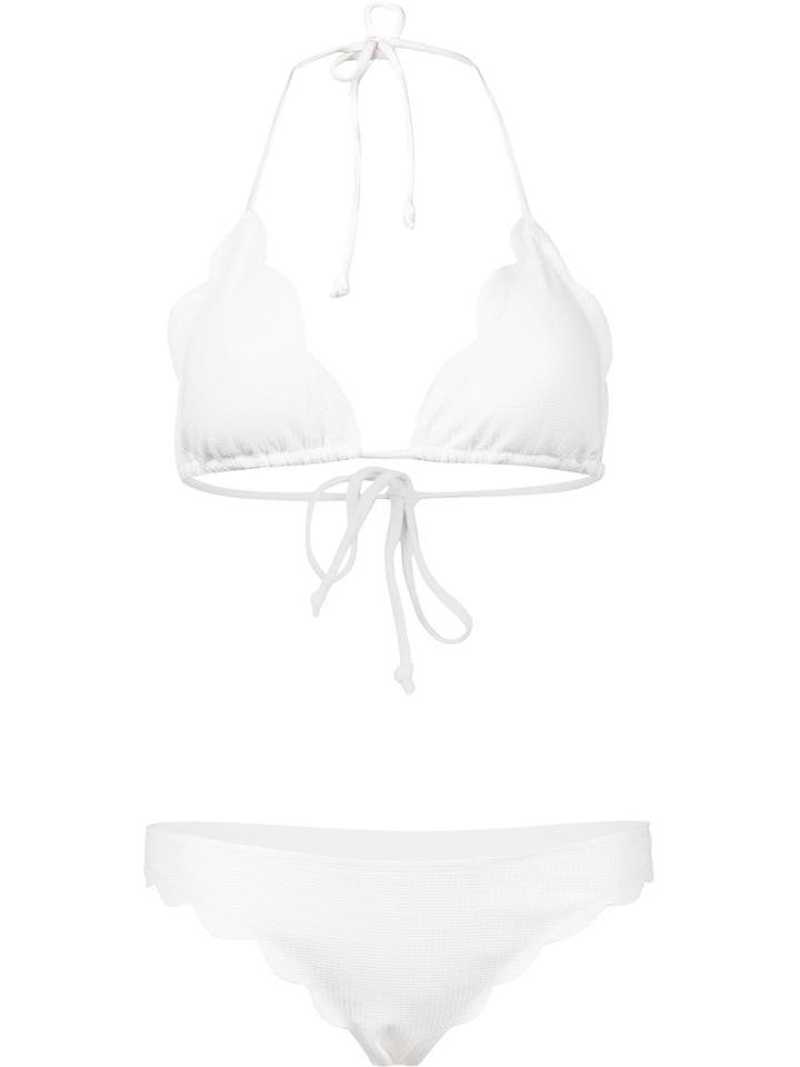 Marysia 'broadway Triangle Top & Brief Bottom' Bikini, Women's, Size: Medium, White, Polyamide/spandex/elastane