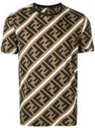 Fendi Ff Logo Printed T-shirt - Brown