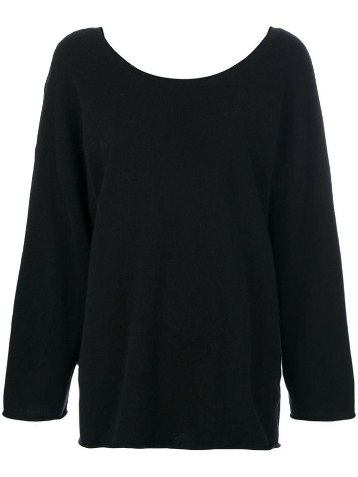 N.peal Pleated Cashmere Sweater - Black