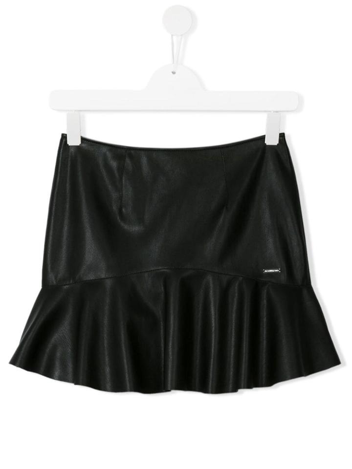 Dsquared2 Kids Leather Effect Mini Skirt - Black