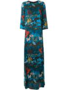 Alice+olivia Floral Ribbon Print Maxi Dress