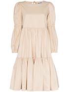 Molly Goddard Milla Long Sleeve Cotton Dress - Neutrals