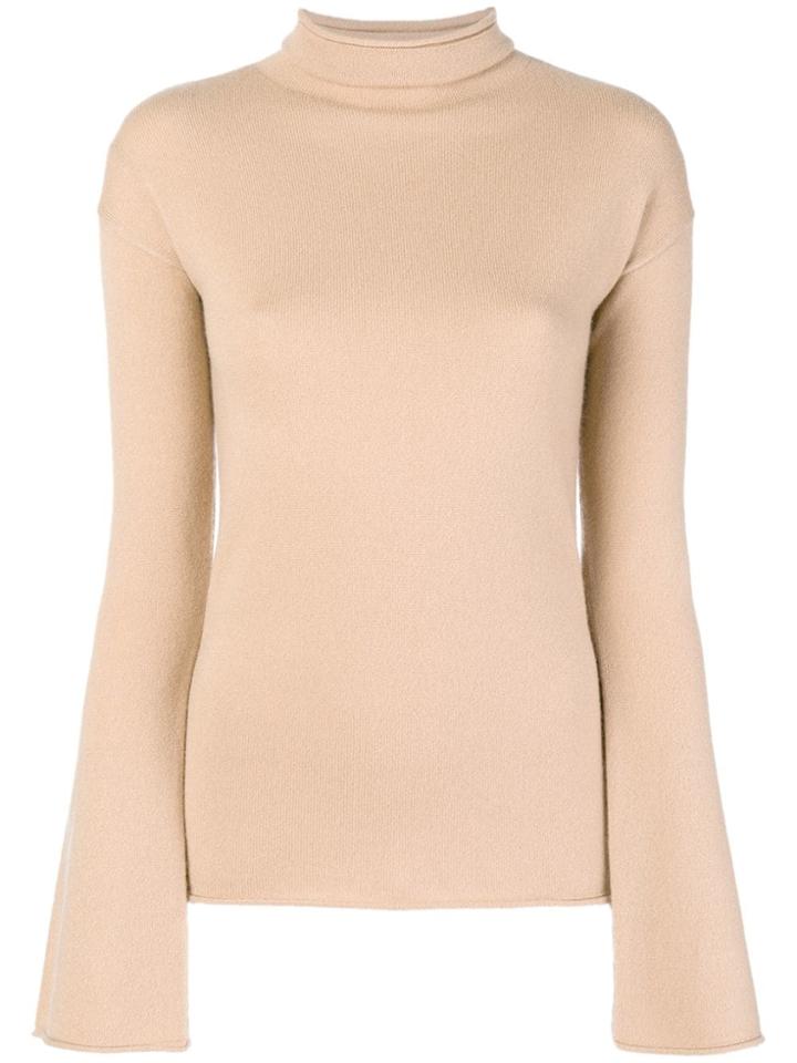 Theory Fitted Turtle Neck Jumper - Nude & Neutrals