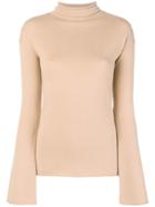 Theory Fitted Turtle Neck Jumper - Nude & Neutrals