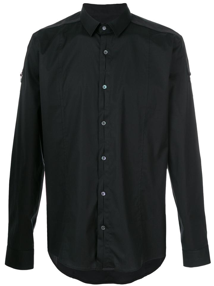 Les Hommes Shoulder Strap Detail Shirt - Black