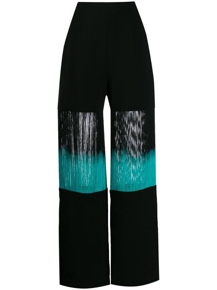George Keburia Fringed Trousers - Black