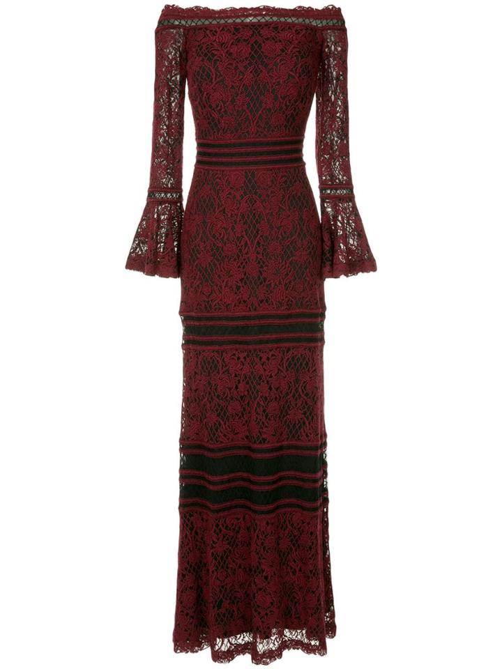 Tadashi Shoji Off Shoulder Lace Dress - Red