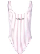 Marcelo Burlon County Of Milan Confidencial Striped Swimsuit - White
