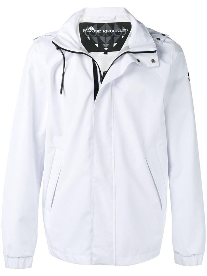 Moose Knuckles Hooded Zip Jacket - White