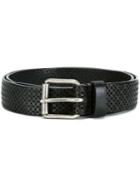Paul & Joe Perforated Detailing Belt, Men's, Size: 95, Black, Leather