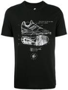 Nike Printed T-shirt, Men's, Size: Xl, Black, Cotton/polyester/viscose