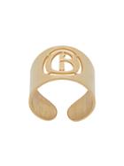 Mm6 Maison Margiela Logo Open Wide Ring - Gold