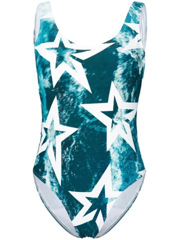 Perfect Moment Wild Ocean Star Print One Piece - Blue