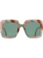 Gucci Eyewear Square-frame Glitter Acetate Sunglasses - White