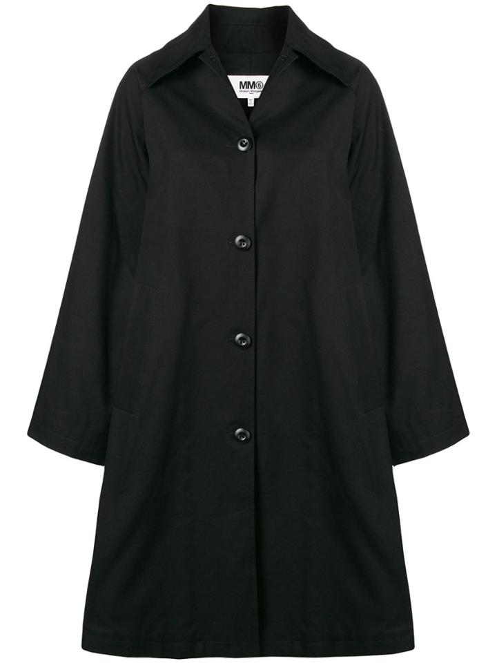 Mm6 Maison Margiela Flared Single Breasted Coat - Black