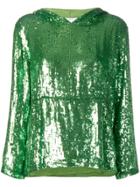 P.a.r.o.s.h. Sequin Hoodie - Green