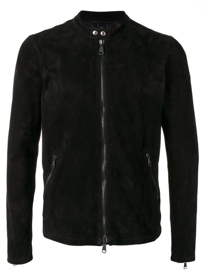 Giorgio Brato Round Neck Biker Jacket - Black