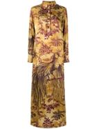 F.r.s For Restless Sleepers Long Botanical Print Shirt Dress - Yellow