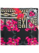 Givenchy Floral Print Silk Scarf - Black