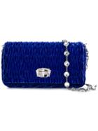 Miu Miu Woven Clutch, Women's, Blue, Velvet/glass