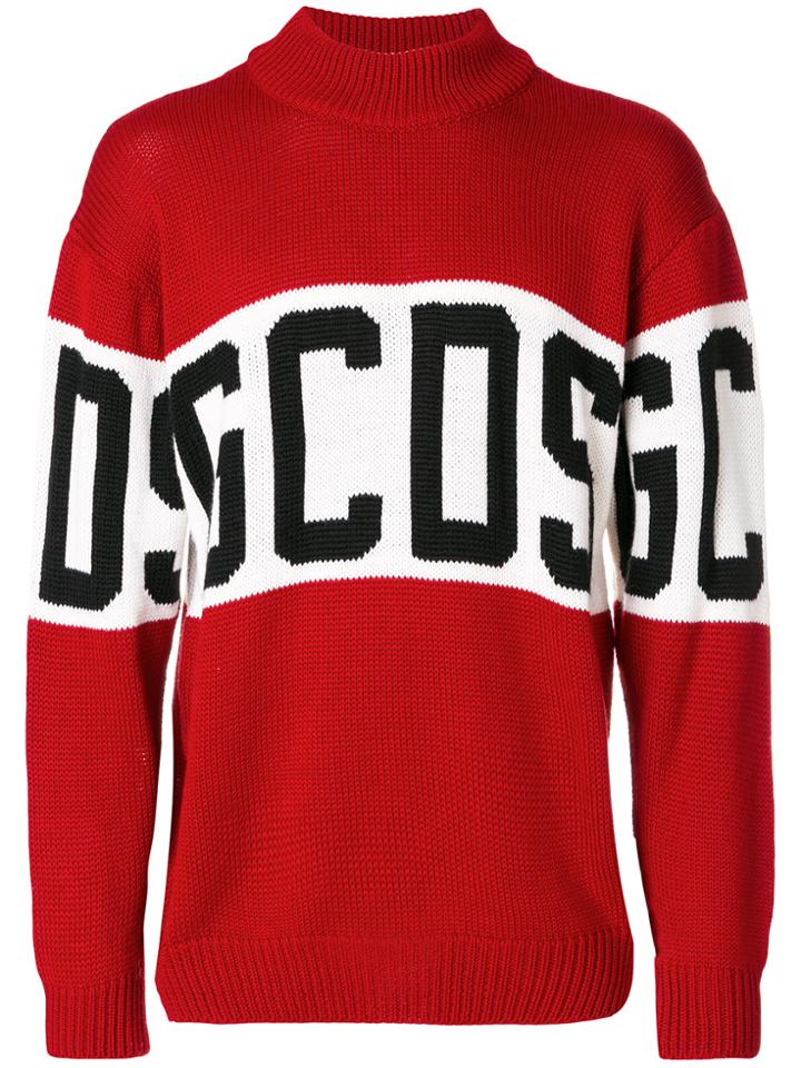 Gcds Oversized Logo Jumper - Red