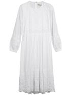 Burberry Embroidered Cotton Silk Voile Dress - White