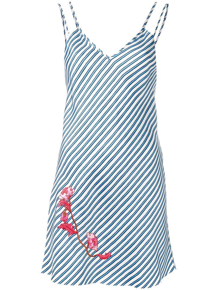 Carven Striped Cami Dress, Women's, Size: 38, Blue, Silk