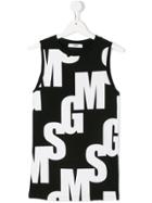 Msgm Kids Logo Vest Top - Black